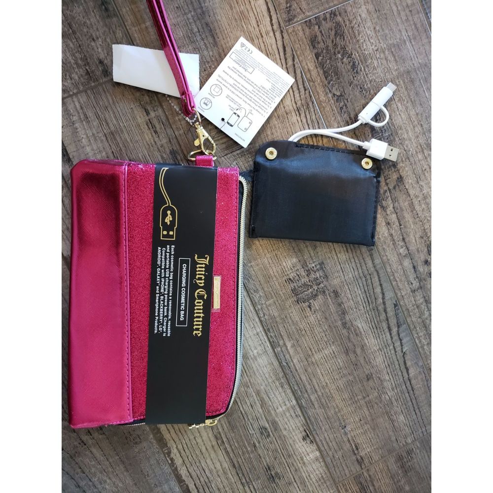 Juicy Couture wristlet makeup bag charge